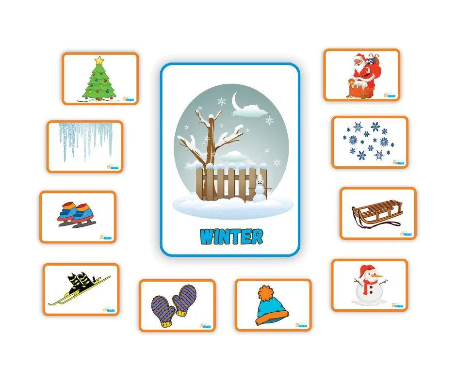 Educational tool seasons of the year – PDF užduotis vaikams, pavyzdys