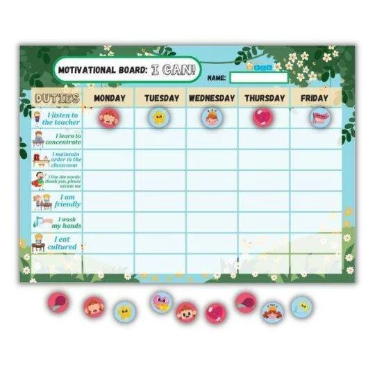 Elementary kindergartener motivational board – PDF užduotis vaikams