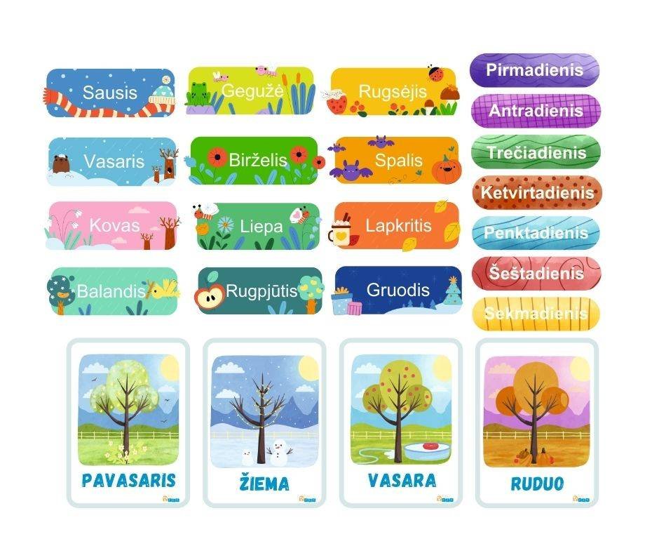 kalendorius-metu-laikai-menesiai-savaites-dienos-korteles