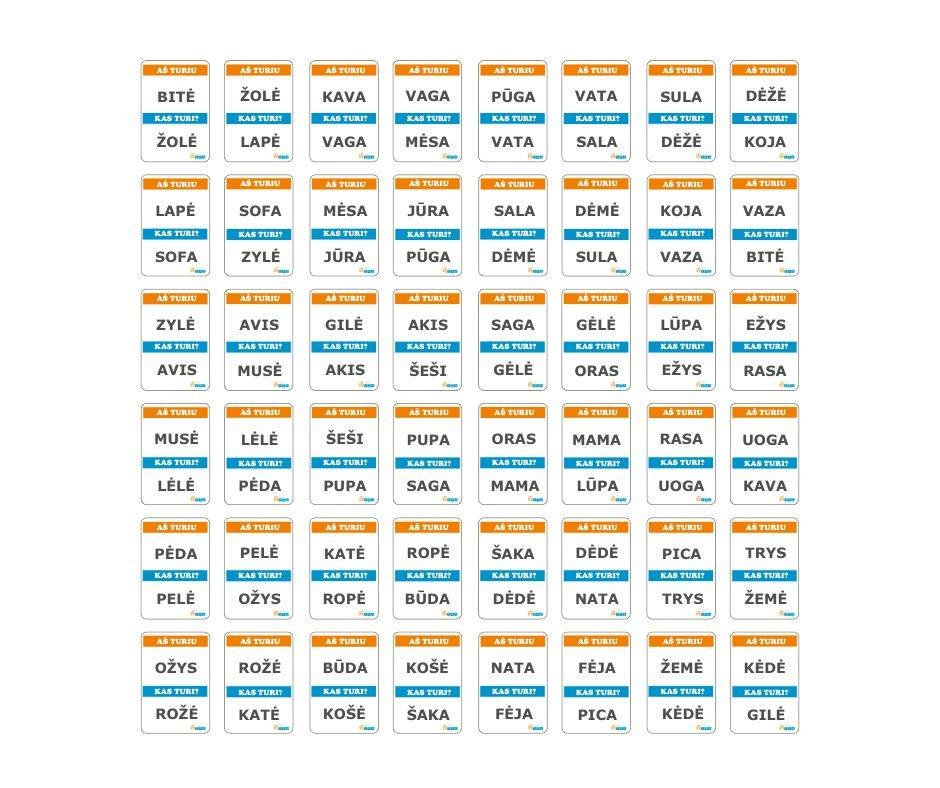 zodziai-is-4-raidziu-korteles