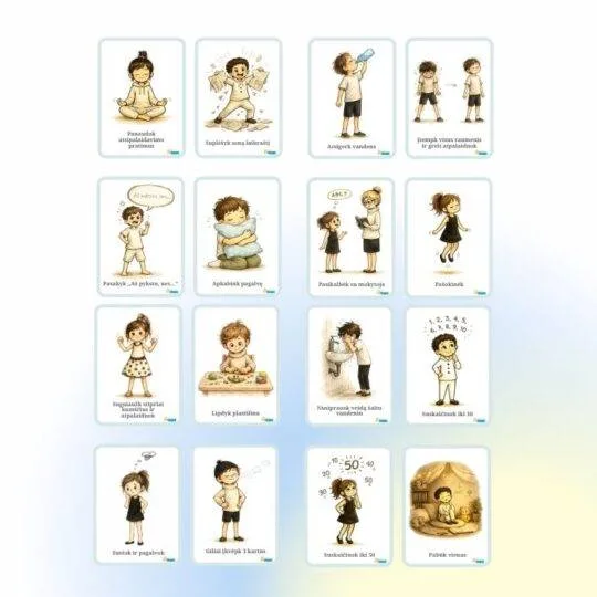 Nusiraminimo kortelės vaikams – PDF užduotis vaikams